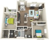 Rudder_2Bed_2Bath_1177 Sq Ft