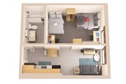 A2: 1BD | 1BA | 380 SF