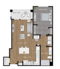 Explore this contemporary apartment layout, designed for modern comfort.