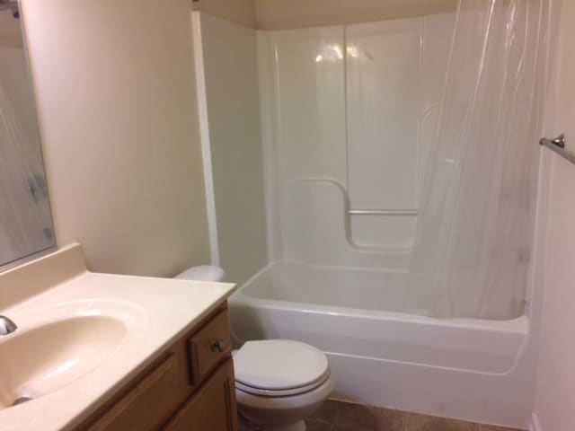Bathroom with tub & shower - 2521 Gravel Hill Rd Unit One Bd Apt. Richmond VA