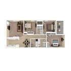3 Bed, 2 Bath, 1320 sq. ft. - 3D Furnished