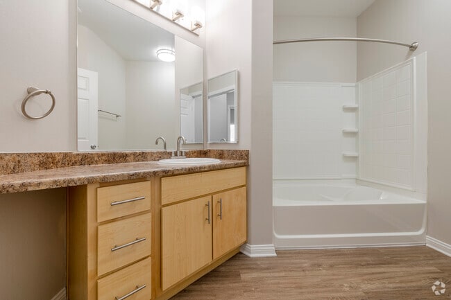The Birch - Bathroom *1BR, 1BA - 903SF - Bathroom - Woodland Apartments