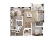 B3_2Bed_2Bath_1187 Sq Ft