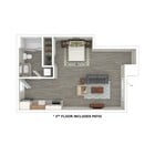 3D Furnished Floor Plan Studio D