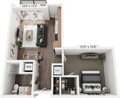 1 BED 1 BATH 710 sq ft