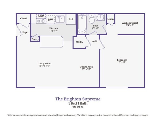 TheBrightonSupreme_1Bed1Bath - Abbey Walk Apartments