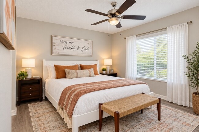 Unveil the comfort of Mosaic with this serene bedroom retreat, featuring elegant decor, ample natural light, and stylish furnishings. Elevate your living experience today—schedule a visit to see it for yourself!