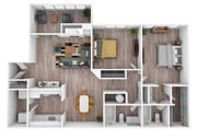 2 Bedroom | 2 Bath | 1075 SF
