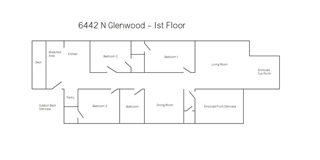 Floorplan - 6442 N Glenwood Ave Apartments Unit 1