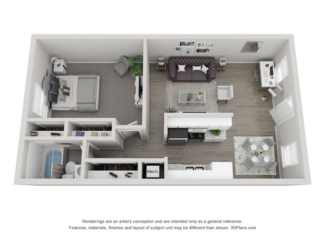 Floor Plan - 1 x 1 Standard - Call For Availability