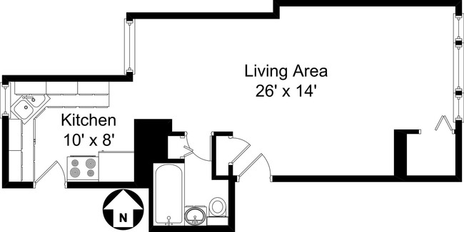 Photo - Top Floor East Lakeview Studio Apartment Unit 3164 3N