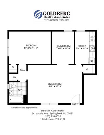 1 BR/1 BA