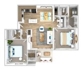 B2_2Bed_2Bath_1090 Sq Ft