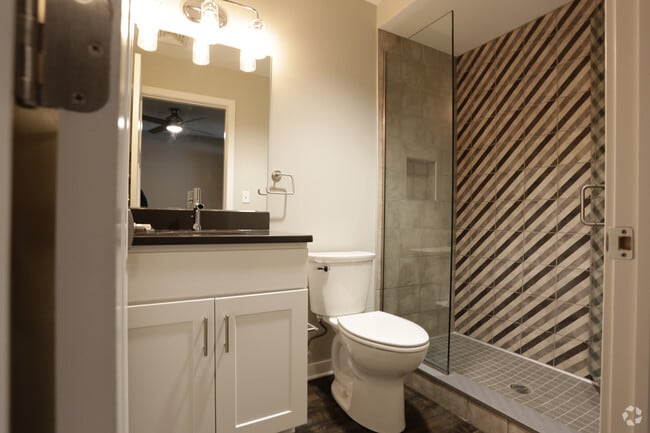 Tile Shower with glass doors