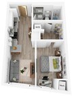 Plano R | 1 dormitorio, 1 baño