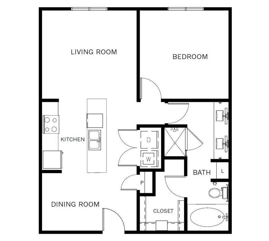 1 Bedroom 1 Bath - A1D