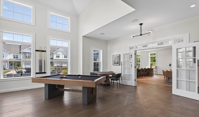 French doors let the game room open into the clubhouse or close off from it.
