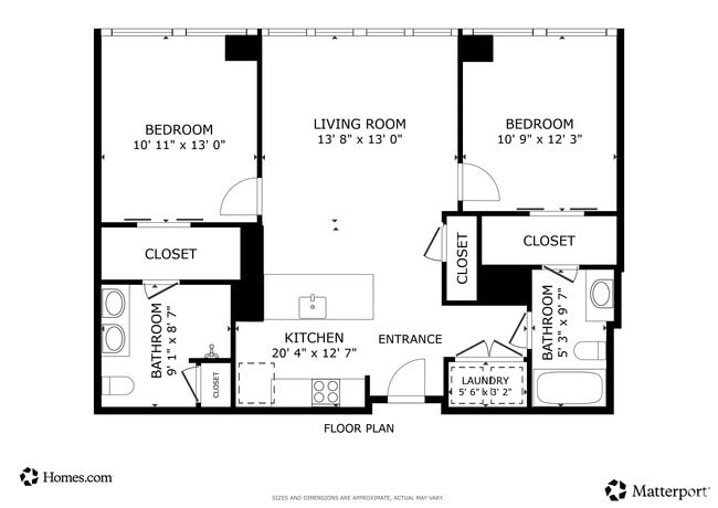 2BR, 2BA - 950SF - Kennedy