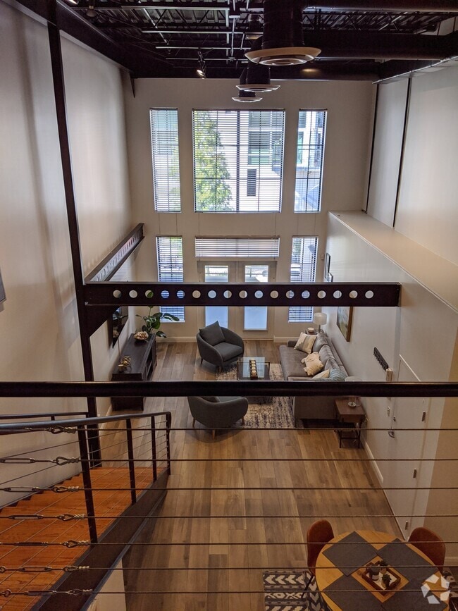 Living room from loft - 112 S 12th St Unit B Rental