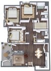 3 bed, 2 bath Type D