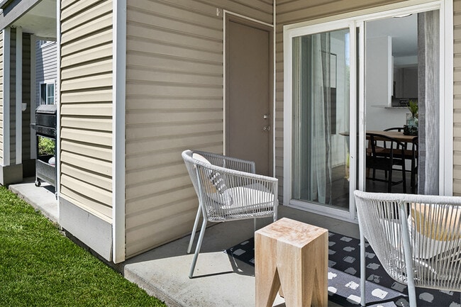 Private and spacious balcony or patio with storage