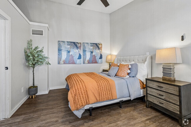 1BR, 1BA - 817SF - Primary Bedroom - 51 Ten Townhomes