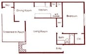 1 Bedroom, 1 Bath Plan B