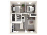 2 habitaciones | 1 baño | 780 pies cuadrados