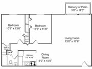 2BR/1BA