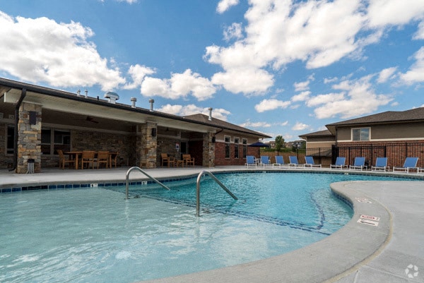 Take a dip in our pool on a hot summer day. - The Villas at Falling Waters Rental