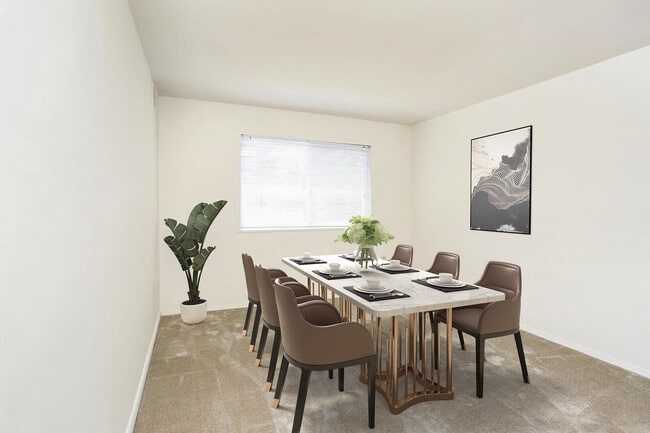 Dining Room Furnished Apartment Villages of Gaithersburg Maryland MD Floorplan Internal - Village at Gaithersburg