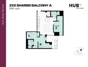 2x2 Shared Balcony A 2-14