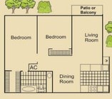 2BR/1BA