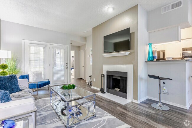 2Br,1Ba - 825SF - Blake - Sala de estar - Villas of Josey Ranch Apartments