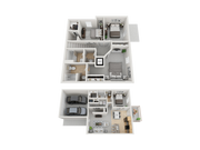 The Row Apartments The Mizzou 4x3 Floor Plan