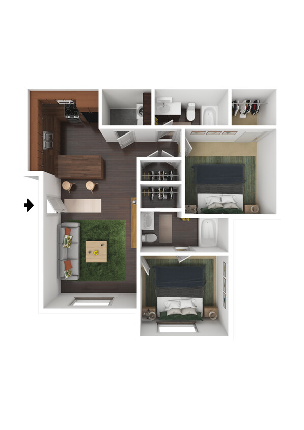 Floor Plan - Two Bedroom - Small