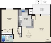 1 BR/ 1 BA (Style A1) | 600 sq. ft.