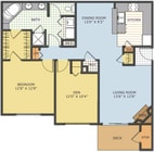 The Palmer - Brittany - 1 Beds - 1 Baths - 1062 Sq. ft.