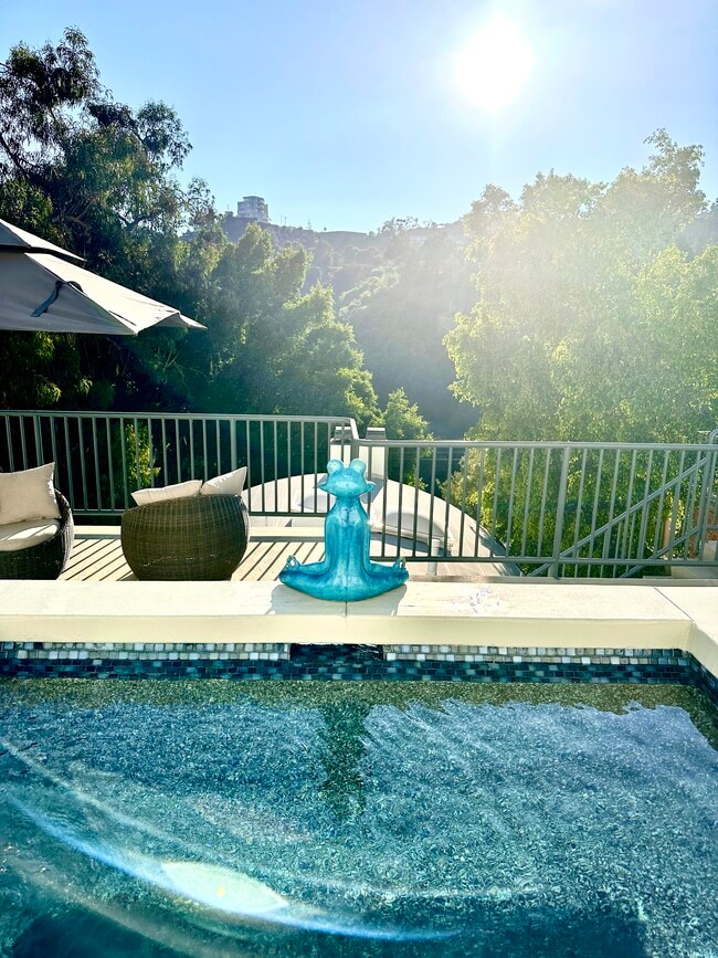 Top Floor Pool and Spa with Sun Loungers and Umbrella