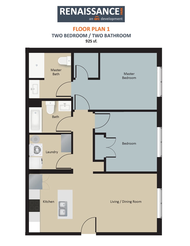 Floor Plan 1 - Main Floor Plan - Renaissance Park Apartments