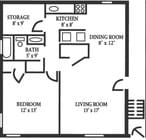 1 Bedroom 1 Bath Upper