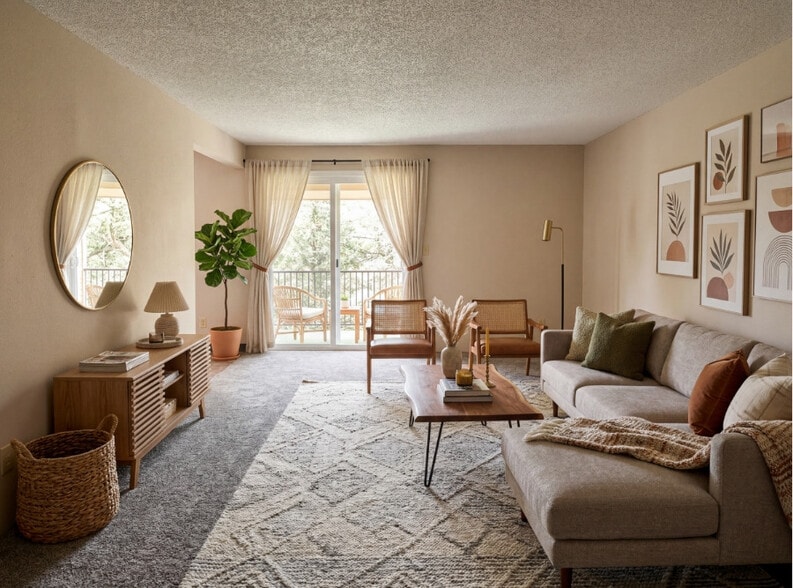 2BR, 1BA Living Room - Furnished