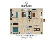 Two Bedroom One Bathroom Floor Plan