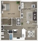 One Bedroom One Bath Floor Plan