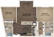 Selwyn with sunroom floor plan Ayrsley Lofts