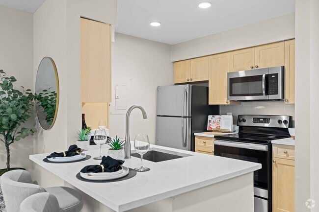 Unidad modelo - 1 habitación, 1 baño - 700 pies cuadrados - Cocina
