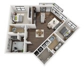 The Four - B5 - 2 Beds - 2 Baths - 1266 Sq. ft.
