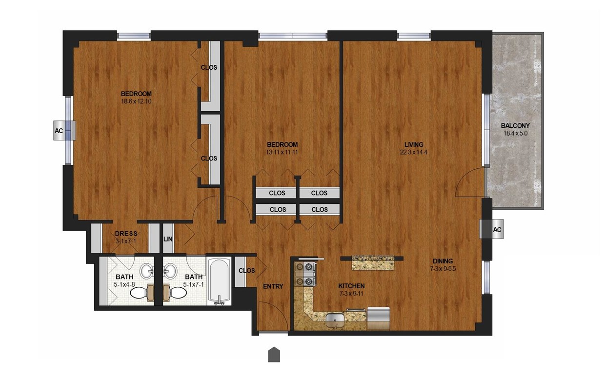 Floor Plan - 2 Bedroom A