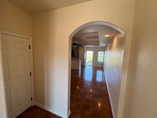 View from the front door. Clear view through to the backyard