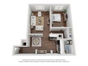 One bedroom - 813 square feet